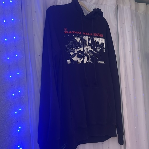 Brandy Melville Black Radio Silence Hoodie - Picture 2 of 5